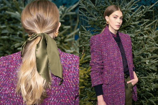 How to: Ponytail Tied with a Scarf at | Veronica Beard