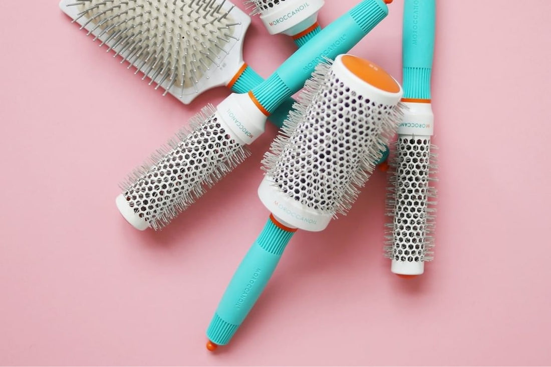 Collection of Moroccanoil Ceramic Round Brushes.