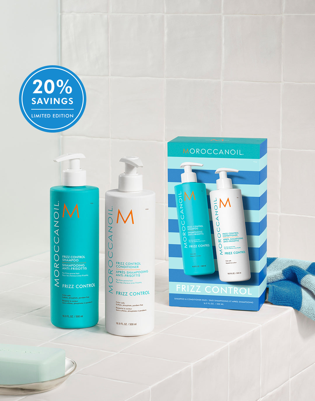 Frizz Control Shampoo & Conditioner Half-Liter Set – Moroccanoil