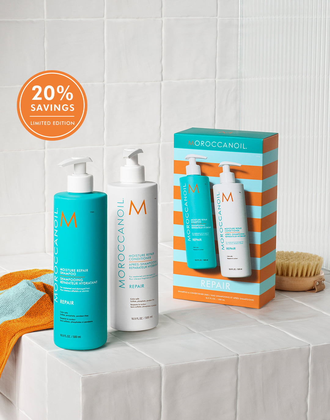 Moisture Repair Shampoo & Conditioner Half-Liter Set – Moroccanoil